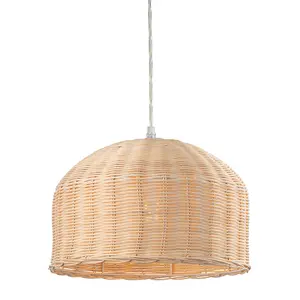 Luminosa Dome Pendant Light Natural Rattan