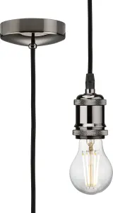 Luminosa 1.8m E27 Vintage Pendant Set - Black Nickel 230V IP20 80W