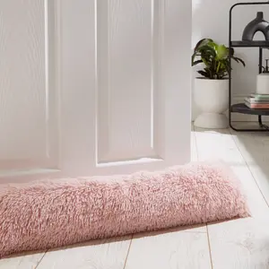 Cuddly Deep Pile Faux Fur Door Draught Excluder Blush