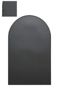 MirrorOutlet The Arcus Black Framed Arched Window Garden Mirror 190 x 120CM