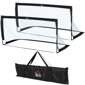 HOMCOM Football Goal Folding Outdoor with All Weather Net 6'x3' Black