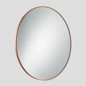 Industville Urban Round Wall Mirror, 31 inch, Copper Frame