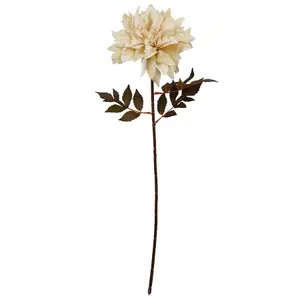 Pack of 6 x 55cm Dahlia Flower Stem - Dusty Cream