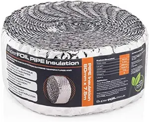 Superfoil Pipe Wrap Insulation Bubble Wrap Pipe & Duct Winter Protection 7.5M x 80mm