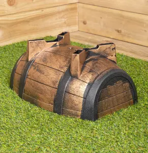 25cm Medium Plastic Oak Barrel Effect Garden Patio Decorative Trough Planter