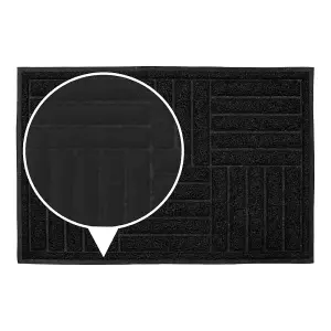 JVL Mud Grabber Spaghetti Scraper Doormat, 40x60cm, Black Square