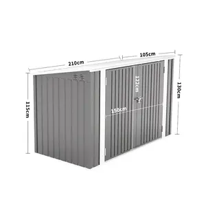 Aslee 7 Ft. W x 3 Ft. D Pent Metal Bike Shed (Fits 3 Bikes)