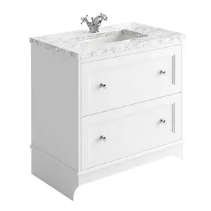 800.1mm Single Bathroom Vanity with Integrated Ceramic Basin White