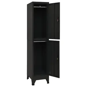 Berkfield Locker Cabinet Black 38x45x180 cm Steel