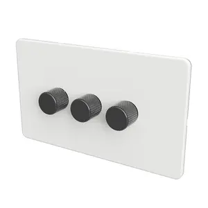 WIFI 2-WAY LED DIMMER SWITCH - Slim White/Grey 3-Gang