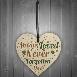 Red Ocean Special Dad Wooden Heart Memorial Grave Tribute Verse Plaque Christmas Tree Memorial Decoration Keepsake