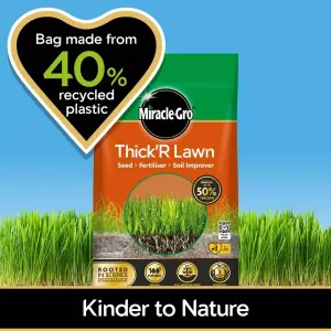 Miracle-Gro Thick R Lawn Grass Seed Fertiliser Soil Improver Nitrogen Feed 4kg