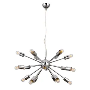 Luminosa Modern Hanging Pendant Chrome 18 Light , E27