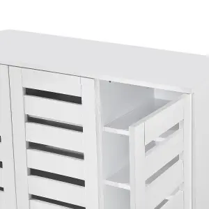 Euston Modern White 3 Door 5 Tier Shoe Cabinet