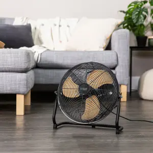 Russell Hobbs Ground Floor Fan 12 inch Black Scandi RHGF1221WDB