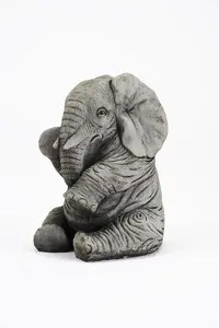 Lovely Trunk-Down Large Elephant Garden Ornament