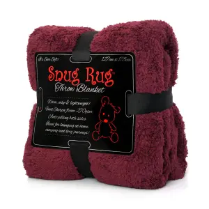 Snug Rug Blanket Luxury Sherpa Fleece Sofa TV Throw Gift Blankets 127x178cm - Plum