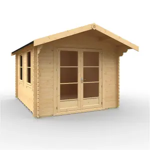 12ft x 10ft (3550mm x 2950mm) Horsforth "The Topeka" 28mm Log Cabin With 2 Opening Windows