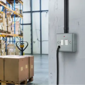 BG Metal Clad 13A Switched Fuse Connection Unit with LED & Flex Outlet