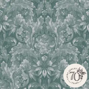 Laura Ashley Apolline Green Contemporary Smooth Wallpaper