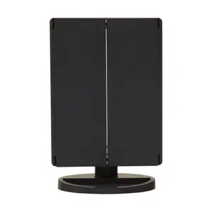 Interiors by Premier Versatile Tri Fold Black Led Table Mirror, Tri Fold Design Table Mirror, Portable Small Table Mirror