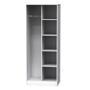 Diamond Ready assembled Modern Matt white Tall Open Double Wardrobe (H)1970mm (W)740mm (D)530mm