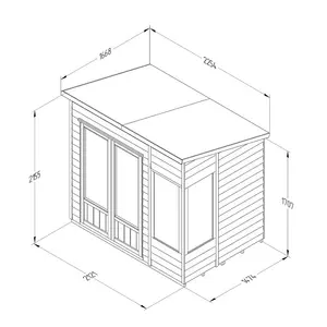 4Life 7x5 Pressure Treated Double Door Pent Summerhouse Yes