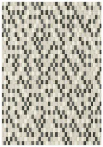 TAUPE MOSAIC Geometric Check Pattern Area Rug-Multi-colour (Grey),120x170cm