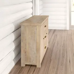 Almerton Large Sideboard 2 Door 3 Drawer – Solid Reclaimed Natural Pine. Fully Assembled.