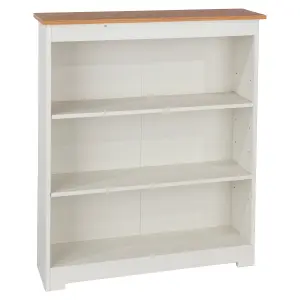 Soft white low wide bookcase - Colorado