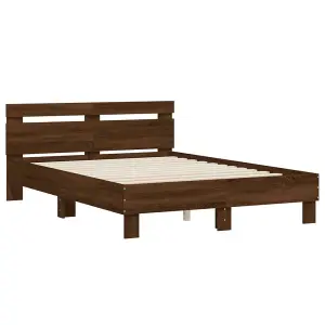 Berkfield Bed Frame without Mattress Brown Oak 120x200 cm