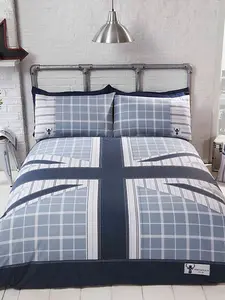 Cool Britannia Single Duvet Cover Set - Blue