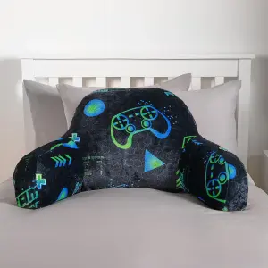 Gaming Cushion Bed Pillow Reading Gamer Support Arms Lumbar Chair, Green