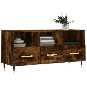 Berkfield TV Cabinet Smoked Oak 102x36x50 cm Engineered Wood