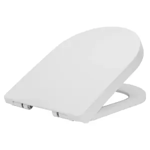 Harbour Housewares Square Soft Close Toilet Seat - White