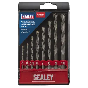 Sealey Tungsten Carbide Tipped Masonry Drill Bit Set 8pc AK5708