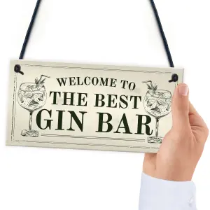 Best Gin Bar Sign Shabby Chic Home Bar Garden Summerhouse Sign Gift