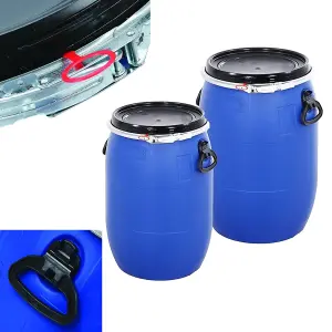 Large 60L Plastic Blue Open Top Food Grade Keg Barrel Storage Drums With Ring Latch & Lid