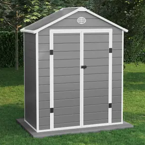 BillyOh Kingston Apex Plastic Shed Light Grey With Floor - 6 x 3