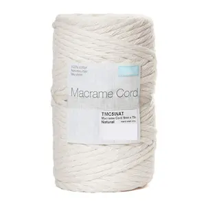 Trim: Macramé Cord: Cotton: 75m x 5mm: 0.5kg: Natural