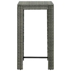 Berkfield Garden Bar Table Grey 60.5x60.5x110.5 cm Poly Rattan