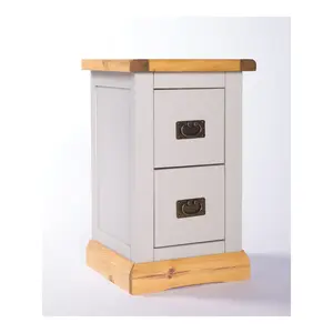 Bomporto 2 Drawer Petite Bedside Table Brass Drop Handle