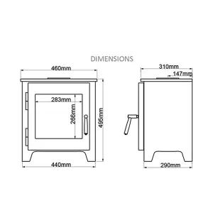 Premium Metallic Black 5kw DEFRA Wood Burning Stove