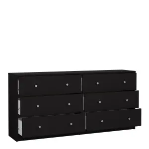 6 Drawer Chest (3+3) in Black May