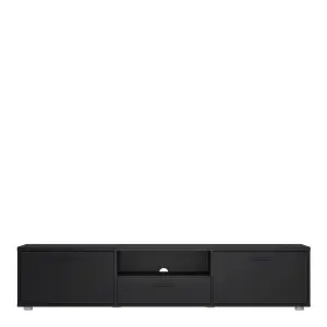 Media TV-unit with 2 doors + 1 drawer 177 cm Black