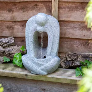 Kelkay Zen Pour with Lights Solar Water Feature with Protective Cover