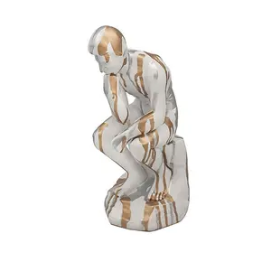 Human Figurine Thinker People Ornament Home Decoration Renaissance Drip Art