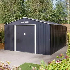 Rowlinson Trentvale 10x12 Metal Apex Shed Dark Grey