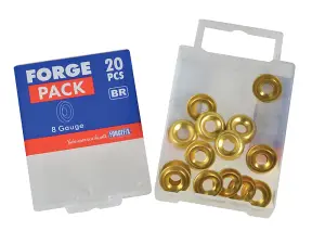 ForgeFix 200SCW6B Screw Cup Washers Solid Brass Polished No.6 Bag 200 FORSCW6BM