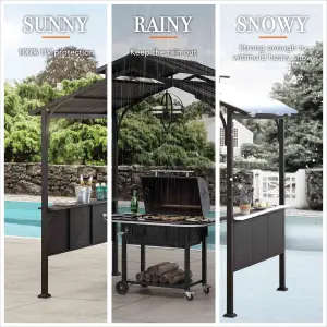 Sunjoy Grill Gazebo ASPE - 244cm x 152cm With 2 Shelves